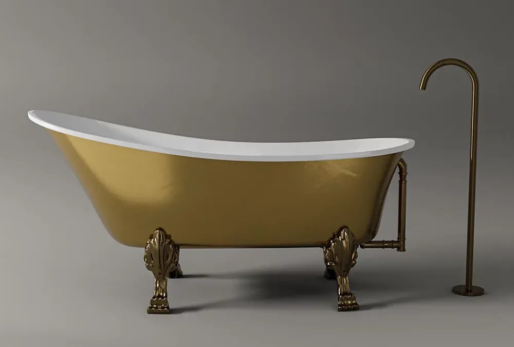 Baignoire Îlot|Bernstein Baignoire îlot sur pieds rétro acrylique PARIS PREMIUM OR - Garantie 5 ans, 175x74cm