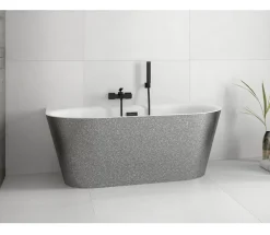 Azura Home Design Baignoire îlot VICA GLAM SILVER 80 cm - 150cm