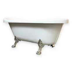 Baignoire Îlot|Eliteshopping Baignoire îlot vintage 170 x 80 cm avec pieds argent Marigold
