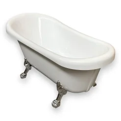 Baignoire Îlot|Eliteshopping Baignoire îlot vintage 170 x 80 cm avec pieds argent Marigold