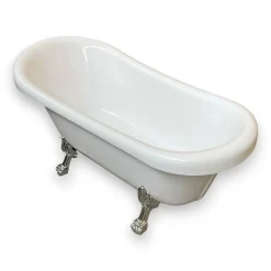 Baignoire Îlot|Eliteshopping Baignoire îlot vintage 170 x 80 cm avec pieds argent Marigold