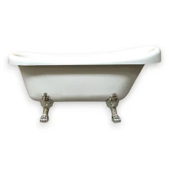 Baignoire Îlot|Eliteshopping Baignoire îlot vintage 170 x 80 cm avec pieds argent Marigold