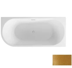 Baignoire Îlot|Azura Home Design Baignoire îlot ZOYA GLAM GOLDEN angle droit - 170 x 80 cm