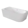 Azura Home Design Baignoire îlot ZOYA GLAM GRAPHITE angle droit - 150 x 75 cm