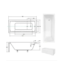 Azura Home Design Baignoire MIRANO II avec tablier 170 x 70 cm