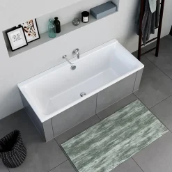 Duravit Baignoire murale acrylique rectangulaire à encastrer, 1 dossier à gauche, 160x70x49,5cm, Sans pieds, Blanc brillant, P3
