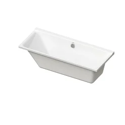 Duravit Baignoire murale acrylique rectangulaire à encastrer, 1 dossier à gauche, 160x70x49,5cm, Sans pieds, Blanc brillant, P3