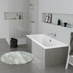 Bernstein Baignoire murale acrylique rectangulaire à encastrer salle de bain, 2 dossiers, 170x75x47cm Sans pieds, Blanc, DURAPECOS