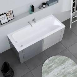 Baignoire Droite|Duravit Baignoire murale acrylique rectangulaire à encastrer salle de bain, 160x70x42cm, Garantie 5 ans, Sans pieds, Blanc, DURALAVANT