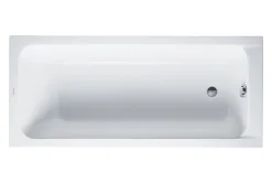 Baignoire Droite|Duravit Baignoire murale acrylique rectangulaire à encastrer salle de bain, 160x70x42cm, Garantie 5 ans, Sans pieds, Blanc, DURALAVANT
