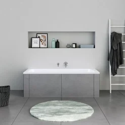Duravit Baignoire murale acrylique rectangulaire à encastrer salle de bain, 2 dossiers, 160x70x47cm Sans pieds, Blanc, DURAPECOS