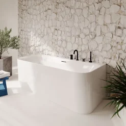 Baignoire Îlot|Villeroy & Boch Baignoire murale semi-îlot Loop & Friends