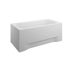 Baignoire D'Angle|Badland Baignoire rectangulaire 140 x 70 ELZA acrylique blanc + avec Tablier + Pieds + Vidage à chromé