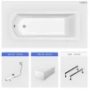 Baignoire Droite|Besco Baignoire rectangulaire - 170 x 70 cm - avec Tablier - Pieds - Vidage Chrome - SHEA