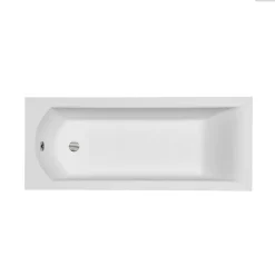 Baignoire Droite|Besco Baignoire rectangulaire - 170 x 70 cm - avec Tablier - Pieds - Vidage Chrome - SHEA