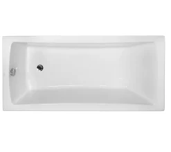 Besco Baignoire rectangulaire + tablier blanc + repose tête - OPTIMA - 140 x 70 cm