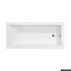 Besco Baignoire rectangulaire - avec Tablier Blanc et Repose Tête OFFERT - MODERN - 120 x 70 cm
