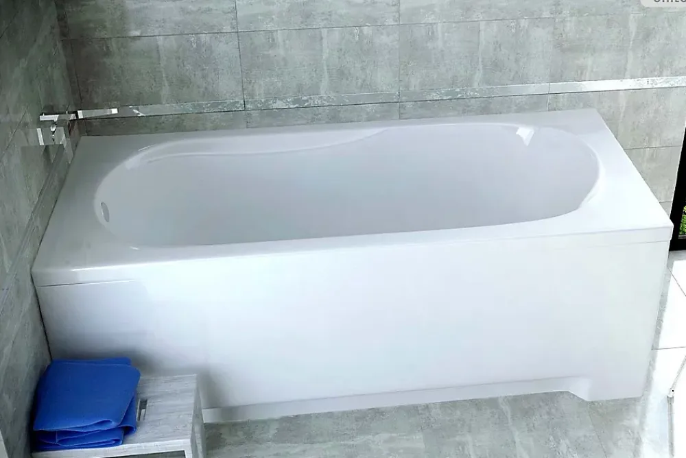 Besco Baignoire rectangulaire - 190 x 80 cm - sans Habillage - avec Pieds - Vidage Chrome - BONA