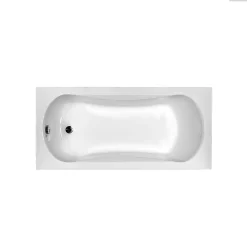 Besco Baignoire rectangulaire - 130 x 70 cm - avec Habillage - Pieds - Vidage Chrome - ARIA