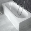 Baignoire D'Angle|Badland Baignoire rectangulaire 180 x 80 VITAE SLIM acrylique blanc + Habillage en polystyrène (4 cm) + Pieds + Vidage à chromé