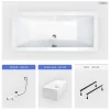 Besco Baignoire rectangulaire - 180 x 80 cm - avec Habillage Polystyrène - Pieds - Vidage Chrome - QUADRO