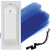Baignoire D'Angle|Badland Baignoire rectangulaire 170 x 70 SHEA SLIM acrylique blanc, sans Habillage + Pieds + Vidage à chromé
