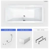 Besco Baignoire rectangulaire - 175 x 80 cm - avec Tablier - Pieds - Vidage Chrome - QUADRO