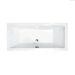Besco Baignoire rectangulaire - 175 x 80 cm - avec Tablier - Pieds - Vidage Chrome - QUADRO