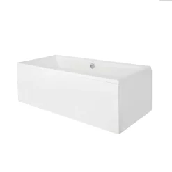 Besco Baignoire rectangulaire - 175 x 80 cm - avec Tablier - Pieds - Vidage Chrome - QUADRO