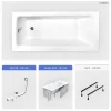 Besco Baignoire rectangulaire - 110 x 70 cm - avec Habillage - Pieds - Vidage Chrome - TALIA