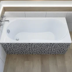 Baignoire D'Angle|Badland Baignoire rectangulaire 180 x 80 GRACJA acrylique blanc + Support stabilisateur en polystyrène + Pieds + Vidage à chromé