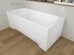 Baignoire D'Angle|Badland Baignoire rectangulaire 130 x 70 CLASSIC acrylique blanc, sans Habillage + Pieds + Vidage à chromé