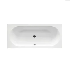 Baignoire Droite|Besco Baignoire rectangulaire - 150 x 75 cm - sans Habillage - avec Pieds - Vidage Chrome - VITAE SLIM