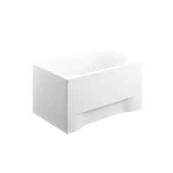 Baignoire D'Angle|Badland Baignoire rectangulaire 110 x 70 MINI acrylique blanc + avec Tablier + Pieds + Vidage à chromé