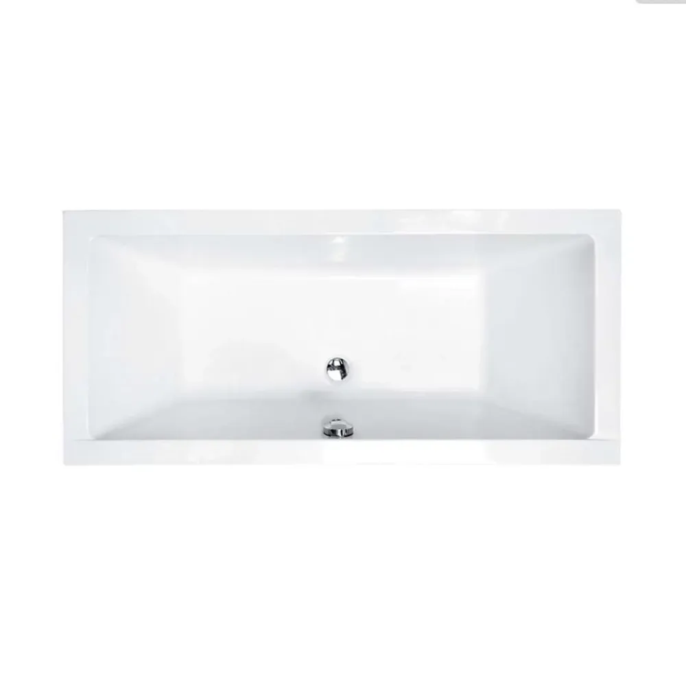 Besco Baignoire rectangulaire - 190 x 90 cm - avec Habillage - Pieds - Vidage Chrome - QUADRO SLIM