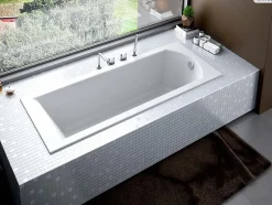 Baignoire Droite|Besco Baignoire rectangulaire - 160 x 70 cm - sans Habillage - avec Pieds - Vidage Chrome - SHEA
