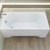 Baignoire D'Angle|Badland Baignoire rectangulaire 120 x 75 GRACJA acrylique blanc + avec Tablier + Pieds + Vidage à chromé
