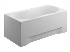 Baignoire D'Angle|Badland Baignoire rectangulaire 120 x 75 GRACJA acrylique blanc + avec Tablier + Pieds + Vidage à chromé