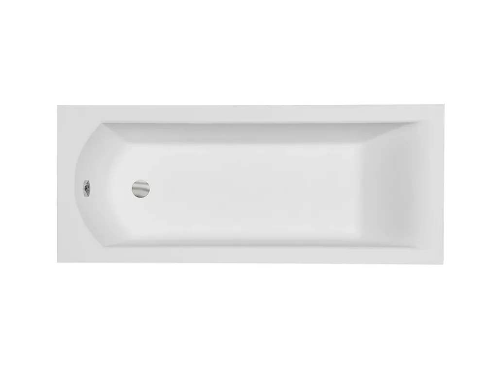 Baignoire Droite|Besco Baignoire rectangulaire + tablier blanc + repose tête - SHEA - 170 x 70 cm