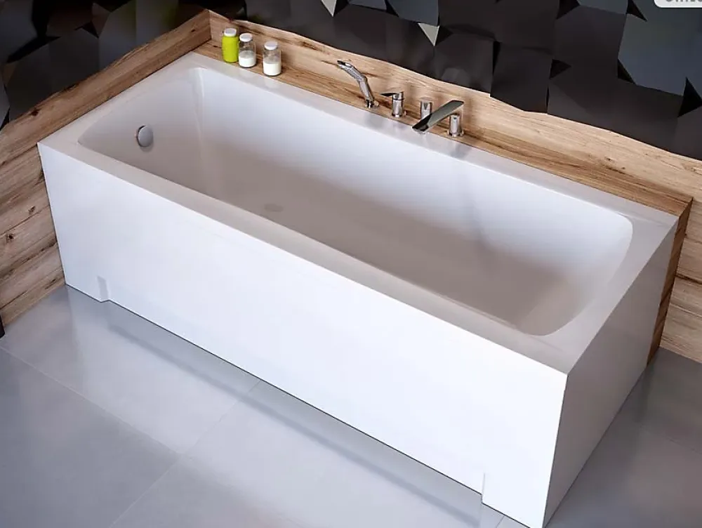 Besco Baignoire rectangulaire - 170 x 70 cm - sans Habillage - avec Pieds - Vidage Chrome - OPTIMA