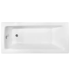 Baignoire Droite|Besco Baignoire rectangulaire blanche à encastrer + repose tête - 170 x 75 cm - TALIA SLIM