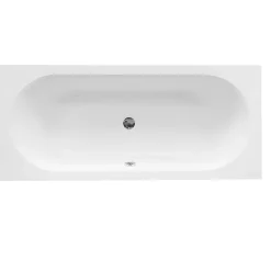Besco Baignoire rectangulaire blanche à encastrer + repose tête - 180 x 80 cm - VITAE SLIM