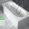 Besco Baignoire rectangulaire blanche à encastrer + repose tête - 170 x 75 cm - VITAE SLIM