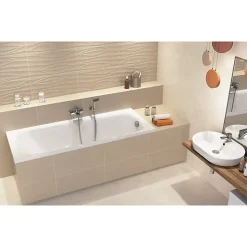 Baignoire Droite|Planète Bain Baignoire rectangulaire gain de place 150x70 cm NAO encastrable (SANS TABLIER)