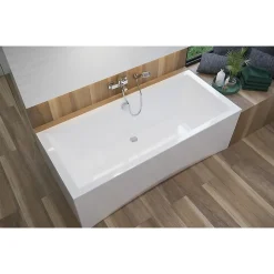 Baignoire Droite|Planète Bain Baignoire rectangulaire 150x75 cm INTRO à encastrer en acrylique + tablier central