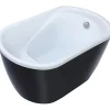 Vente-unique Baignoire sabot - 165 L - 120 x 75 x 65 cm - Noire - PICCOLA