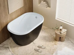 Vente-unique Baignoire sabot - 165 L - 120 x 75 x 65 cm - Noire - PICCOLA