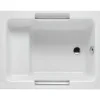 Baignoire Droite|Sanindusa Baignoire sabot siège moulé acrylique haute densité sur châssis métal Shortline 100x80 blanche