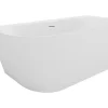 Baignoire Îlot|Vente-unique Baignoire semi îlot - 230 L - 160 x 75 x 58 cm - Blanc mat - Acrylique - AMOBIA