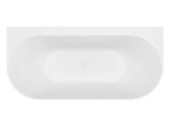 Baignoire Îlot|Vente-unique Baignoire semi îlot - 230 L - 160 x 75 x 58 cm - Blanc mat - Acrylique - AMOBIA